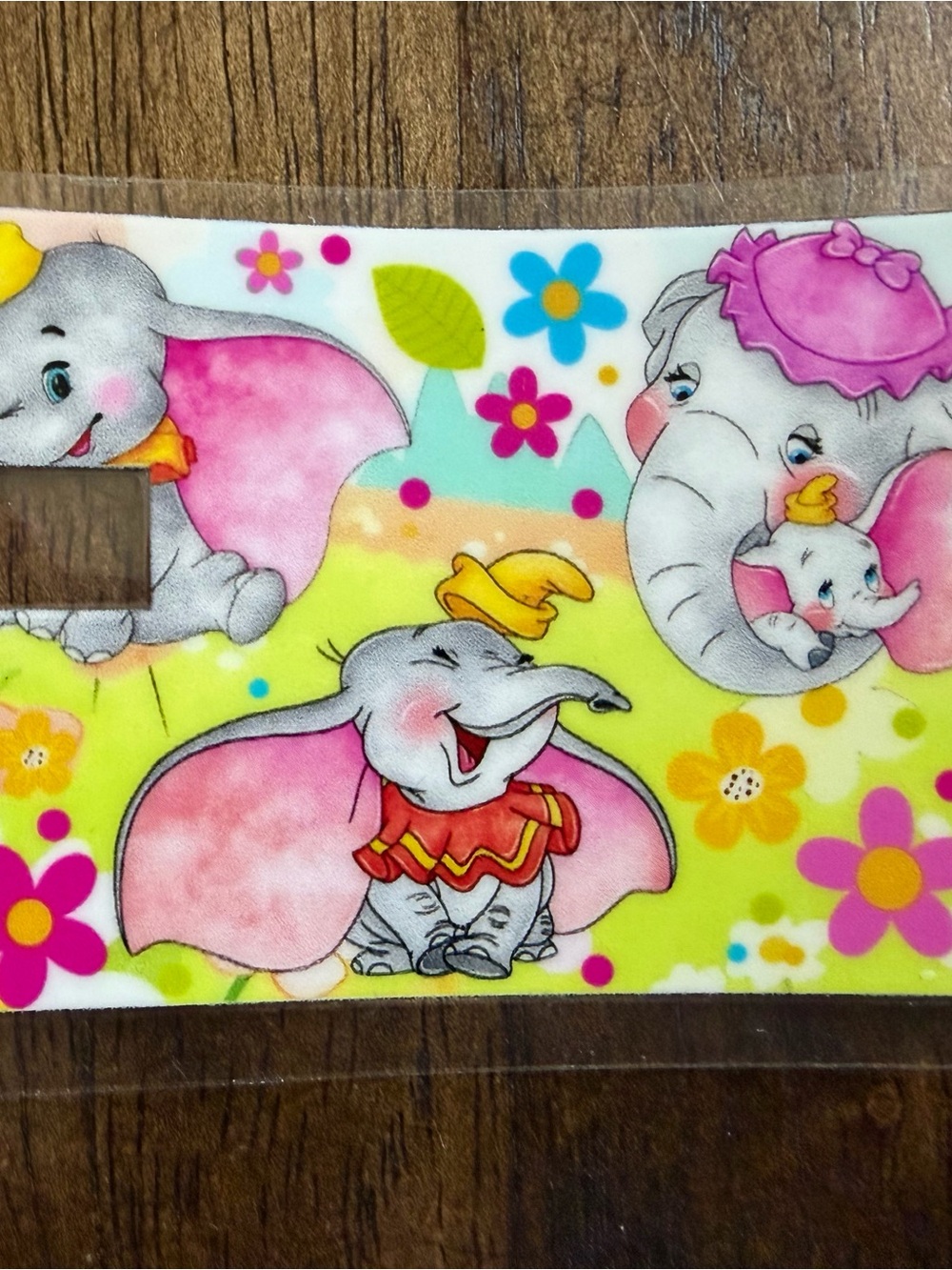 Dumbo debit/credit card cover - Pink & Yellow